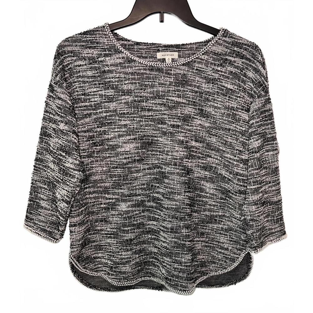 Max Studio Black & White Knit Top-Size M